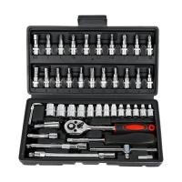 ราคา ชุดเครื่องมือ ประแจ ชุดบล็อก 1 4 2หุน 46 ชิ้น ชุดบล็อก ชุดเครื่องมือ 1 4 Socket Set CRV แท้ ชุดบล็อก 46 ชิ้น สินค้ามาตรฐานเยอรมัน เหล็กคุณภาพดี แข ชุดบล็อก ชุดประแจไฟฟ้า ลูกบล็อคลมยาว ลูกบล็อกดำ (1725