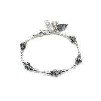ราคา DSP สร้อยข้อมือเงินโบราณ ชาร์มใบโพธิ์ เงินแท้ 925 DSP 925 Sterling Silver Antique Bracelet CFS4001 (12431860672)