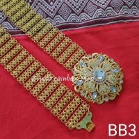 ราคา เข็มขัดชุดไทย เข็มขัดเจ้าสาว เครื่องประดับชุดไทย เข็มขัดสีทอง เข็มขัดหัวเพชร รวมหัวเข็มขัดยาว 42 นิ้ว (16493732725)