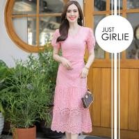 ราคา เดรสสีชมพู รวมเดรสสีชมพู ชุดออกงาน ธีมชมพู เดรสสวย ชุดแซกสีชมพู มีไซส์ S M L XL (19123000562)