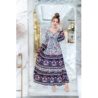 ราคา ขุดเดรสพื้นขาวลายดอกไม้โบฮีเมี่ยนคอVป้ายกิโมโนแขนยาว34 46 (19314364236)