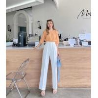 ราคา Lady pants กางเกงขายาวทรงกระบอก แต่งหูเดียว งานซิปหน้า เย็บจีบหน้า ทรงสวย (20893707686)