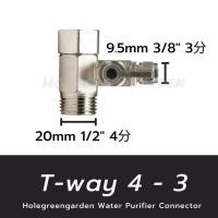 ราคา วาล์วน้ำ ข้อต่อเครื่องกรองน้ำ สามทาง เกลียวใน 4หุน ต่อสาย 2หุน 3หุน T WAY CONNECTOR อะไหล่เครื่องกรองน้ำ (20005073504)