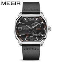 ราคา MEGIR นาฬิกาข้อมือนาฬิกากีฬาชายสำหรับผู้ชายนาฬิกาข้อมือควอตซ์หนังแท้นาฬิกาผู้ชายกันน้ำแนวธุรกิจทหารทหาร2201 (20047662100)