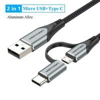 ราคา Vention USB สาย USB 2 0 A ถึง Micro B ประเภท C สายเคเบิลหลอดไฟชายชาย3ใน1อะลูมินัมอัลลอย4 4A สายชาร์จเร็วสาย0 5M 1M 1 5M สำหรับโทรศัพท์ Android Iphone iPad Xiaomi 10Pro Samsung โน้ตบุ๊ค S10 Huawei Mate
