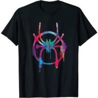 ราคา เสื้อยืดแขนสั้น ผ้าฝ้าย 100 พิมพ์ลาย Marvel Spider Man Into the Spider Verse Rainbow Icon แฟชั่นสําหรับผู้ชาย (19522173802)
