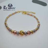 ราคา เงินแท้ 925 สร้อยข้อมือเงินแท้ อิตาลี สามกษัตริย์ เม็ดกลม ลายจีบ ยาว 6 5 7 5 นิ้ว (10883766888)