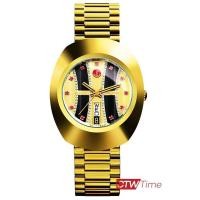 ราคา Rado Diastar Automatic นาฬิกาข้อมือสุภาพบุรุษ 11 ทับทิบแดง สายทอง รุ่น R12413323 หน้าดำ ทองรางรถไฟ (1808096515)