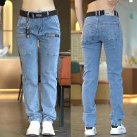 ราคา Jinli กางเกงลำลองขาตรงทรงสลิมฟิตทันสมัยสำหรับผู้ชาย กางเกงยีนส์ขาตรงแฟชั่น กางเกงยีนส์ขาตรงลำลอง (21010253514)