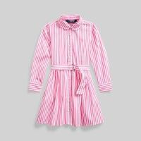 ราคา Polo Ralph Lauren Kids DRESS Girls 4 6X Striped Cotton Shirtdress ชุดเดรสเด็ก รุ่น CWPODRSR3M20126 สี 650 PINK (17016170233)