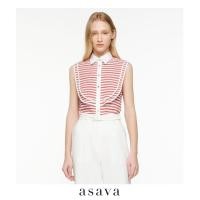 ราคา asava aw23 Asava Bib front Sleeveless Shirt เสื้อผู้หญิง แขนกุด แต่งดีเทลด้านหน้า แต่งกระดุมหน้า แต่งชายเสื้อมน (21125988242)