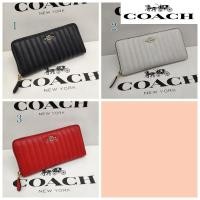 ราคา Coach New Wallet Women Long Wallet Multiple Card Slots Monochrome Leather Stripes 2855 (13516925316)