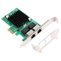 ราคา Gigabit Ethernet Pci E Network Controller Card 10 100 1000Mbps Rj45 X2 Dual 2 Port Pcie Server Network Interface Card Lan Adapter Converter For Desktop Pc With Low Bracket (9911531633)