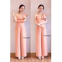 ราคา maya fashion เสื้อผ้าแฟชั่น งานจั๊มสูทออกงาน สีครีม แดง กรม ชมพู พร้อมส่ง (905450897)