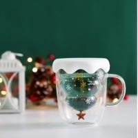 ราคา Christmas Tree Double Layer Glass Cup Star Water Cup High Temperature Mug Glass Wishing Cup (20970554875)