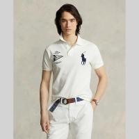 ราคา Sale Polo Ralph Lauren เสื้อโปโลผู้ชาย Polo Custom Slim Fit Big Pony Mesh Polo Shirt รุ่น MNPOKNI1N822477 สีขาว (20757899707)