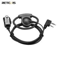 ราคา Retevis ชุดหูฟัง EEK012รูปตัว D แบบปรับได้พร้อมไมโครโฟน PTT ใช้ได้กับ Kenwoods UV5R วิทยุเป่าเฟิงสองทาง888วินาที Retevis RT24ชุดหูฟังวิทยุสื่อสาร RT27 1ชิ้น (19970292212)
