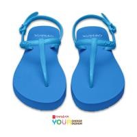 ราคา CHO I CE รองเท้าแตะรัดส้นหญิง สีฟ้ารัดส้นฟ้า รองเท้าแตะยางพารา นุ่ม ใส่สบาย ไม่กัดเท้า (19421177469)