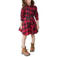 ราคา เดรสแขนยาวเข็มขัดชุดเดรสแบบลำลองสำหรับเด็กผู้หญิงลายตารางแขนยาวลายควายลายตารางสีแดงขาวดำเสื้อในฤดูหนาวเด็กผู้หญิงสำหรับเด็กวัยหัดเดิน (20624848010)