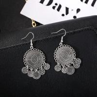 ราคา ต่างหูสตรีแนววินเทจแบบตุ้มห้อยรูปกระดิ่งและดอกไม้สำหรับต่างหูเครื่องประดับแบบอินเดียต่างหูแบบพู่สีเงินโบราณ (18235143875)