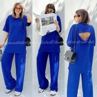 ราคา เซทเสื้อคอกลมแขนสั้น ทรง oversize ผ่าเปิดโชว์หลังสักนิด มาพร้อมกับกางเกงขายาวทรงกระบอก ชุดเซต ชุดเซ็ท Yunaka (20364777816)