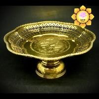 ราคา พานทองเหลือง โตกเหลี่ยม ลายกุหลาบ (7348064502)