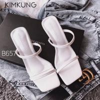 ราคา พร้อมส่งจากไทย รองเท้าส้นสูง รองเท้าออกงาน KK657 รองเท้าส้นสูงเปิดส้น highheel รองเท้าส้นสูงแฟชั่น (17078904942)