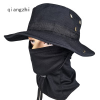 ราคา QZH กีฬาเดินป่ากลางแจ้งปีนเขาหมวกชาวประมงลายพรางหมวกหมวกตกปลาทหาร Topi Bucket ป้องกันแสงแดด UV สำหรับผู้หญิงผู้ชายหมวกคลุมหัวคอหมวกปีกหน้า (18409468500)
