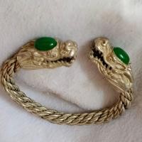 ราคา กำไลข้อมือเงินผสม หัวพญานาค กำไลข้อมือฟรีไซส์ (21149370489)