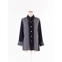 ราคา itokin เสื้อเชิ้ตแขนยาว พิมพ์ลายสีกรมกระดุมหน้า Preloved (20662089636)