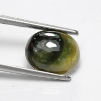 ราคา 4 75 ct เนื้อแข็ง เผาเก่า Heated Bi Color Sapphire ทรงไข่หลังเบี้ย บางกะจะ (20940880794)