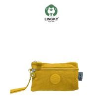 ราคา LINGKY LK2004 กระเป๋าคล้องมือขนาด 7 นิ้ว 2ซิป Wrist bag Coin bag Wallet (17176126680)