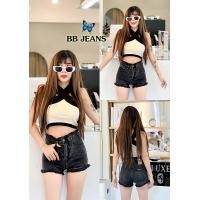 ราคา กางเกงยีนส์ขาสั้นสีดำฟอกแต่งเอวขุ้ยขาลุ้ย (20146072067)