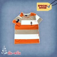 ราคา เสื้อลายคอกลมปักหมี ผ้าเด้ง นุ่ม ไม่หด ไม่ย้วย เนื้อผ้าสเปนเด๊ก (21086011658)