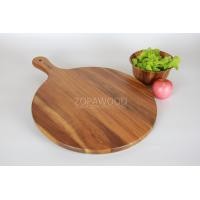 ราคา NT173 เขียงไม้กลม มีด้ามจับ เกรด A ไม้จามจุรี รุ่น เบสิค NT173 L Zopa Acacia wood Round cutting board Wooden pizza board (2147258159)