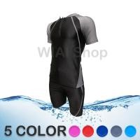 ราคา ชุดว่ายน้ำ ชุดว่ายน้ำแขนสั้น ขาสั้น ชุดว่ายน้ำหญิง ชาย ทอม สีดำ ซิปหน้า แยกชิ้น เสื้อ กางเกง สินค้าพร้อมส่งด่วน ขนาด S M L XL M012 (7642729260)