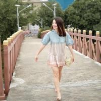 ราคา มินิเดรสผ้าฝ้ายแขนพองสีเอิร์ธโทน (19999419428)