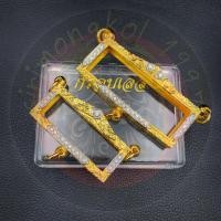 ราคา กรอบทองสูตรใส่หัวเลส ขนาด4และ2บาทกรอบทองสูตรฝังเพชรCZ สำหรับเลี่ยม3ห่วงห้อยคอ งานคุณภาพไม่ลอกไม่ดำ (15481596068)