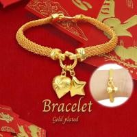 ราคา สร้อยข้อมือทอง หนัก 3บาท ลายซีฟอง ยาว 7นิ้ว เหมือนจริงที่สุด สร้อยข้อมือทอง ทองโคลนนิ่ง ไม่ลอกไม่ดำ (16322819627)