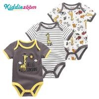 ราคา Kiddiezoom 3 ชิ้นทารกแรกเกิดเด็กทารกและเด็กผู้หญิงเสื้อผ้าเด็กทารก Romper แขนสั้น Jumpsuit ผ้าฝ้ายแท้ 0 12 เดือน (1792772989)