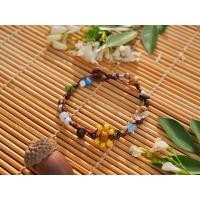 ราคา กำไลข้อมือถักเชือกเทียน กำไลเชือกถักวินเเทจ ลูกปัดไม้ (20405667859)