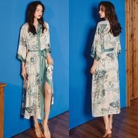 ราคา ชุดนอนผ้าซาตินสตรีเสื้อคลุมอาบน้ำแขนยาวผ้าไอซ์ซิลค์ขนาดใหญ่สำหรับฤดูร้อนปี2022 (18869450753)