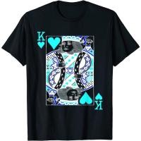 ราคา เสื้อยืดพิมพ์ลายแฟชั่นเสื้อยืด ลายโป๊กเกอร์ King Of Hearts เหมาะกับผู้ใหญ่ สําหรับเล่นไพ่โป๊กเกอร์ (18601254440)