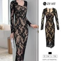 ราคา ZY HT EraVogue เดรสผู้หญิง เดรสสีดำ เดรสเข้ารูป เดรสมิดิ เดรสผ้าลูกไม้ เดรสเซ็กซี่ เดรสออกงาน เดรสเซ็กซี่ เดรสเกาหลี ชุดออกงาน ชุดราตรี 5404 (10162379778)