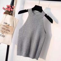 ราคา พร้อมส่งจากไทย เสื้อไหมพรมแขนเว้าคอสโลป ผ้ายืดได้เยอะ (7156104030)