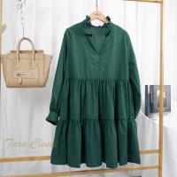 ราคา ส่งเร็วพิเศษ PE058 TARA Dress ชุดเดรสแขนยาว สไตล์คุณแอน คอเต่าแต่งระบาย ชุดแต่งระบายเป็นชั้นๆ เนื้อผ้าไหมอิตาลี ผ้าเบาพริ้ว สวย เดรสออกเดท (16889008717)