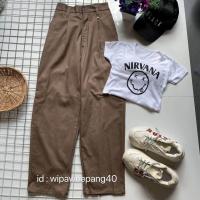 ราคา เสื้อครอป nivana กางเกงขายาวทรงลุง (20936570696)