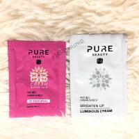 ราคา PURE BEAUTY เพียว บิวตี้ บีบี ครีม spf 50 PA 3ml หรือ PURE BEAUTY Brighten Up Luminous cream 3 ml แบบซอง (20803197386)