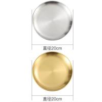 ราคา แผ่นสแตนเลสเกาหลี ถาดสแตนเลส จานสแตนเลส 304ไทเทเนียม จานสแตนเลสเกาหลี สไตล์เกาหลี จานขนม สีทอง หลากหลายขนาด แข็งแรงทนทาน (19582028755)