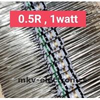 ราคา 20ตัว 0 5R 0 5โอห์ม 5 Metal Oxide Film Resistor 1Watt 1วัตต์ รีซิสเตอร์ (11720551253)